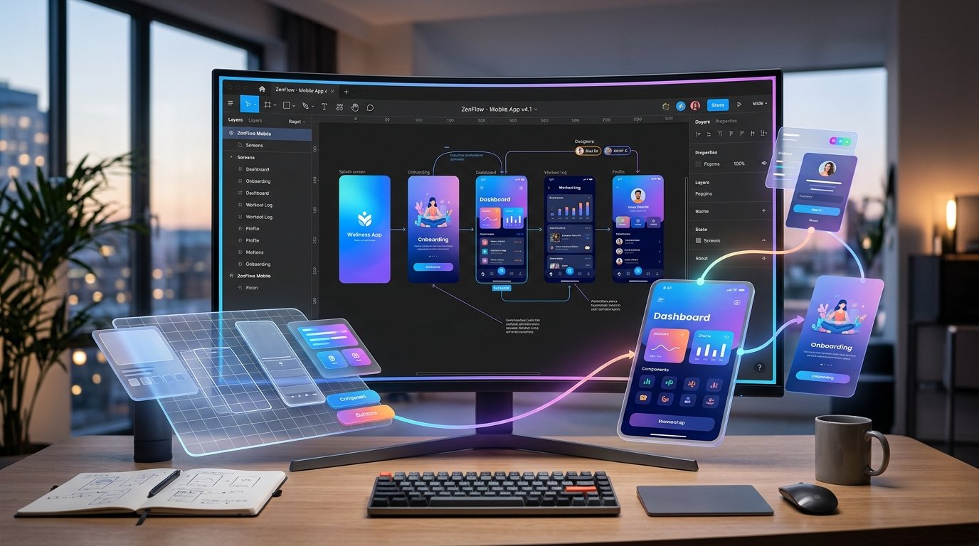 Figma user screens wireframe layout design paths mockup
